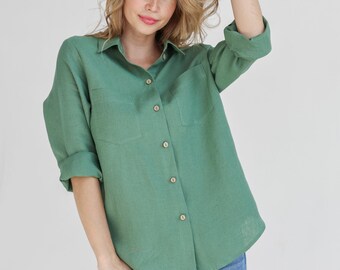 eucalyptus green dress shirt Asymmetric Eucalyptus Silk Shirt Dress main image 0