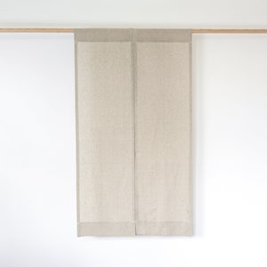 Linen Noren curtains in natural linen color, Japanese room dividers, japanese noren curtains.