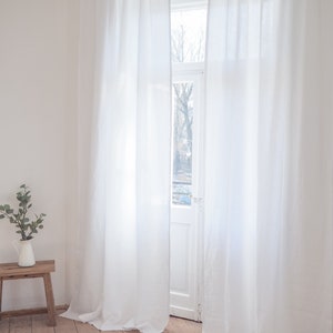 White Linen Curtain Panel. Made of Stonewashed MEDIUM LINEN - Etsy