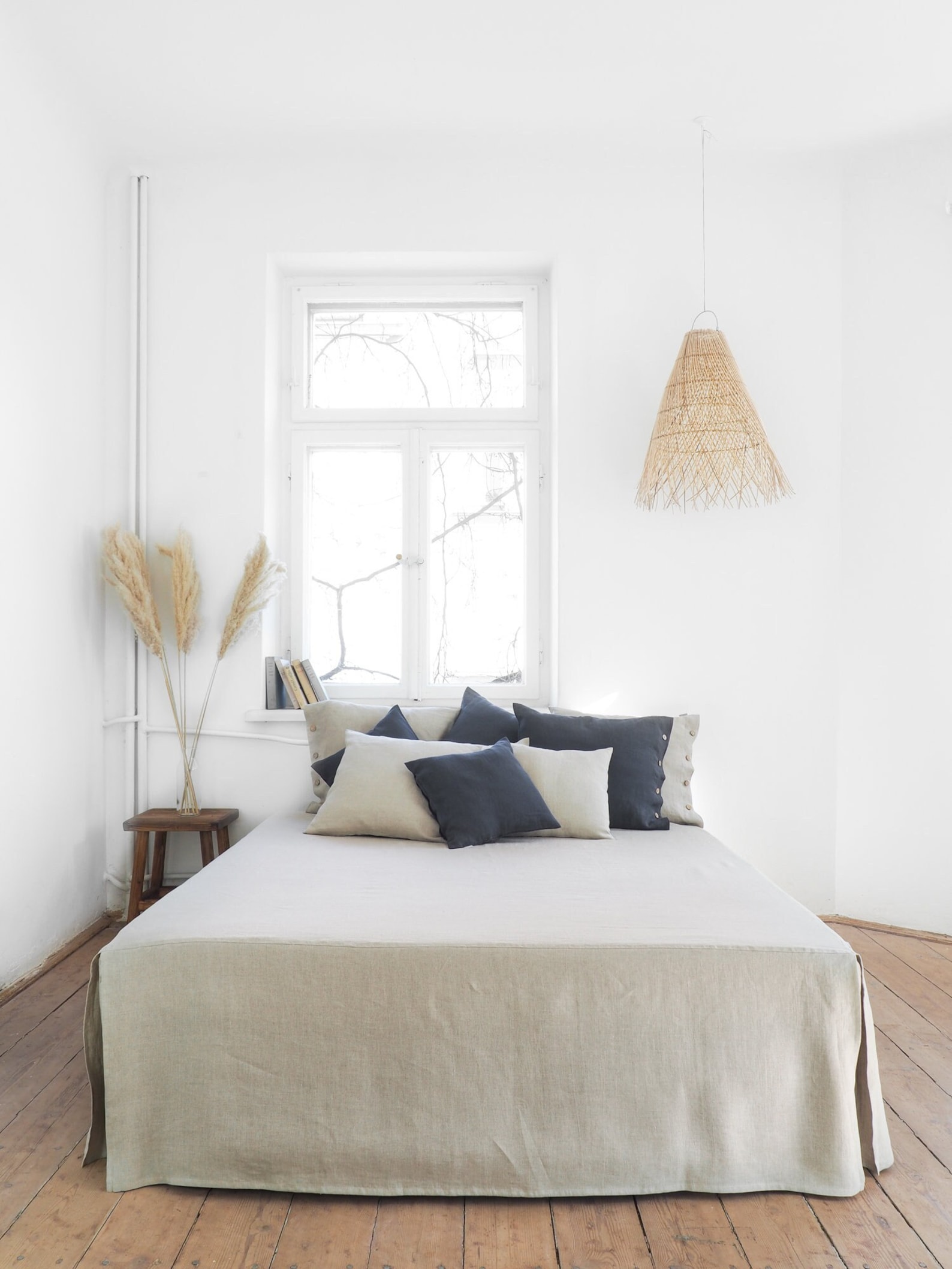 Natural Linen Bedskirt. Classic Linen Bedskirt. Queen Size Etsy