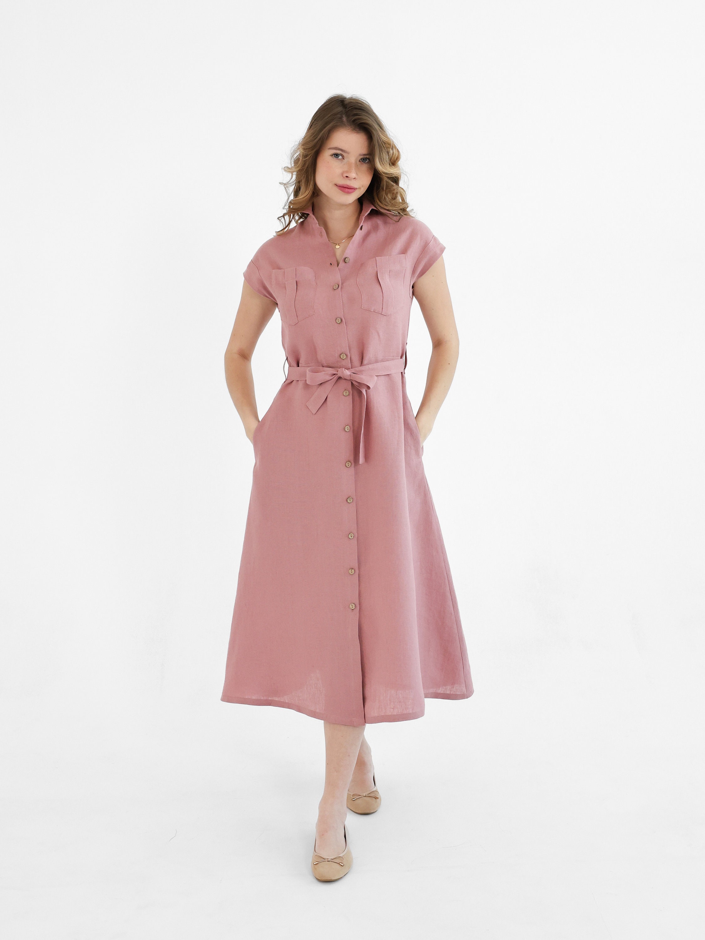 pink button down shirt dress All In Your Dreams Baby Pink Button Down Dress  Shop the Mint
