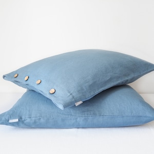 Blue linen pillow case | Linen pillow cover