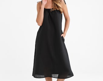 knee length dresses for ladies SSYS The Channing Bow Back Midi Dress In Black main image 0