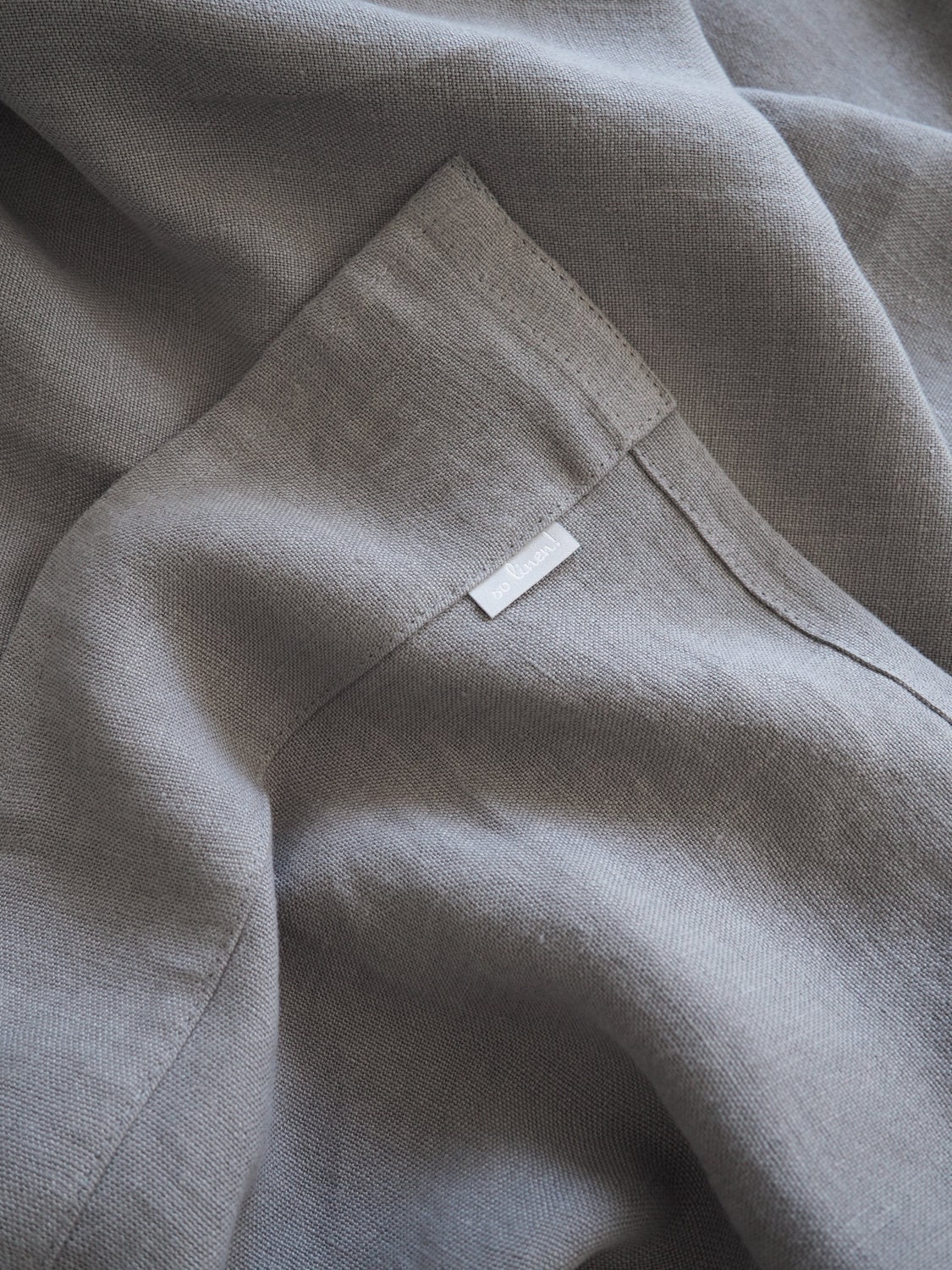 True Gray Linen Blanket, Stonewashed Heavy Linen Coverlet, King/Queen