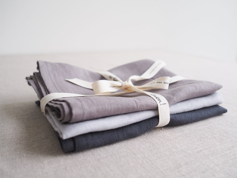 charcoal linen dish towel