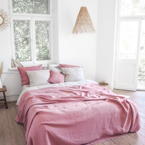 pink bed throw