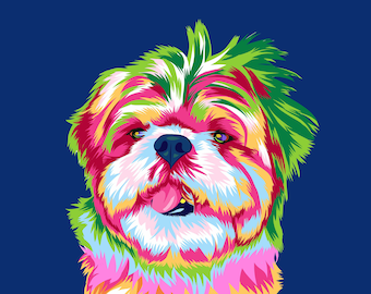 Customized Pop Art Pet Portrait - Digital Download for Dogs, Cats & Unique Memorial Gifts