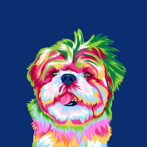 Retrato de mascota personalizado en Pop Art: Descarga digital para perros, gatos y más - Regalo conmemorativo único