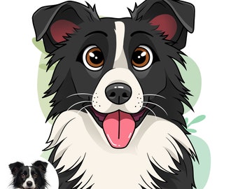 Ritratto di cartone animato personalizzato da foto, cartone animato personalizzato, ritratto di cane, stile cartone animato per animali domestici, regalo per cani personalizzato, illustrazione digitale