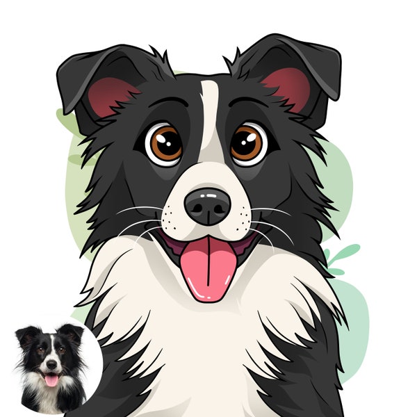 Custom Cartoon Portrait From Photo, custom cartoon , Dog portrait ,Pet Cartoon Style ,Custom Dog Gift ,Digital Illustration