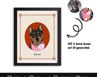 Pet Portrait from Photo, Custom Dog Illustration, Digital Pet Art Gift for Dog Lovers