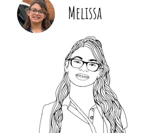 Custom Line Art Drawing from Photo | Minimalist Portrait Digital Download