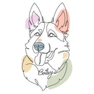 Dibujo digital personalizado de una línea para gatos y perros