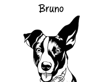Personalized Pet Line Art: Custom Dog & Cat Portrait Sketch