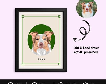 Personalized Pet Portrait from Photo, Custom Hand Drawn Dog Vector Art, Digital Pet Memorial Gift