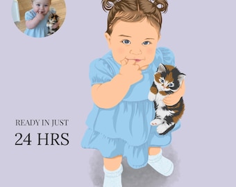Custom Minimal Vector Portrait | Personalized Family Illustration | Photo to Digital Artwork | Custom Portrait Gift