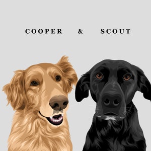 Personalisiertes Cartoon Haustier Porträt: Digitale Hunde & Katzen Illustrationen von Fotos - Einzigartiges Geschenk für Tierliebhaber (Kopf bis Brust)