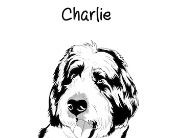 Custom Pet Line Art Portrait | Minimalist Dog Cat Drawing | Personalized Wedding Couple Sketch Gift