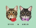 Personalized Cartoon Pet Portrait: Custom Vector Illustration of Dog, Cat, or Bunny Head only