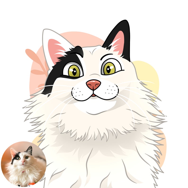 Custom Cartoon Cat & Dog Portrait From Photo, Pet Cartoon Style ,Custom Dog Gift ,Digital Illustration image 6