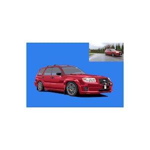 Personalized Car Portrait: Custom Automotive Illustration for Father's Day Gift - Digital Vector Art