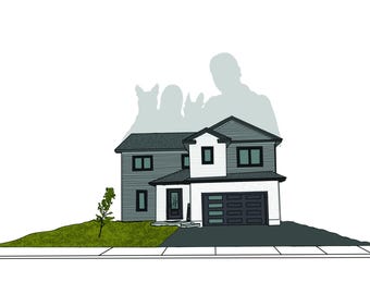 Personalized House Line Art | Custom Minimalist Home Portrait | Digital Illustration Keepsake Gift