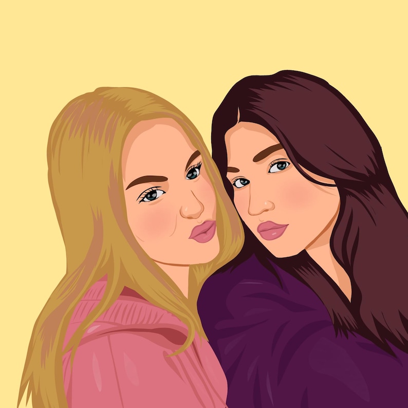 Personalized Digital Portrait from Photo | Custom Vector Family Illustration | Modern Minimalist Artwork | Unique Custom Gift image 4