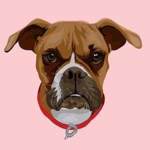 Personalized Cartoon Pet Portrait: Custom Digital Drawing of Dog or Cat Head for Memorial or Gift  Head Only
