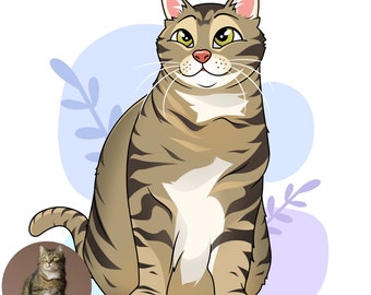 Custom Pet Portrait Digital Download | Cartoon Dog & Cat Illustration