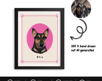 Personalized Dog Portrait from Photo, Custom Pet Vector Art, Hand Drawn Digital Pet Illustration Gift