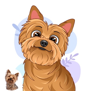 Portrait de dessin animé personnalisé à partir d'une photo, dessin animé personnalisé, portrait de chien, style dessin animé d'animal de compagnie, cadeau chien personnalisé, illustration numérique image 3