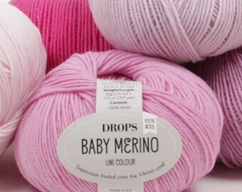 Baby Merino Yarn! 43 colours! Garnstudio DROPS Baby Merino 100% extra fine merino 4ply knitting wool - 50g