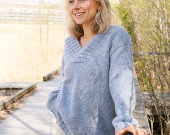 Matching Sweater KNITTING KIT November Breeze - Everything you need to make this cosy jumper using Super soft baby alpaca blown yarn