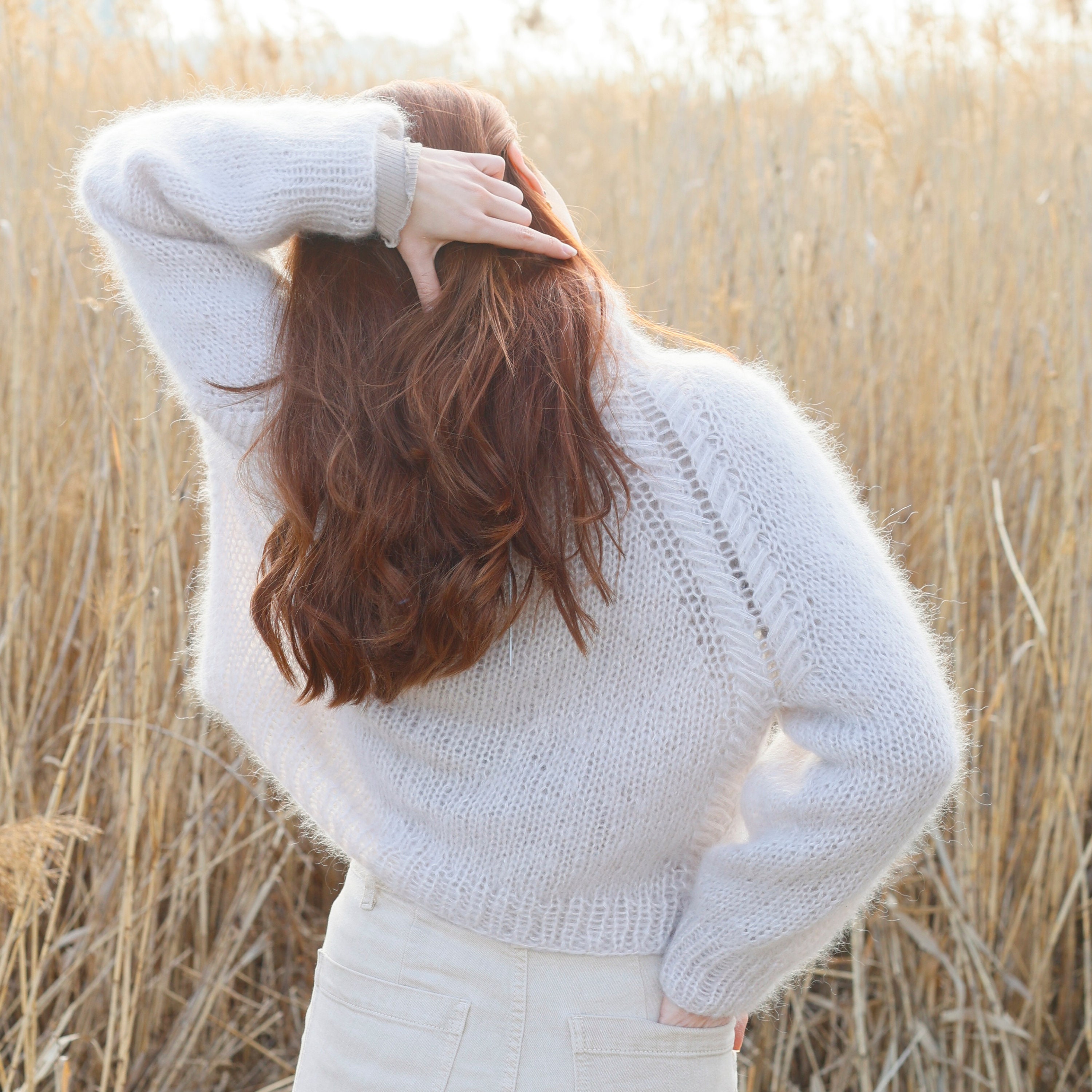 Feather top knit jumper