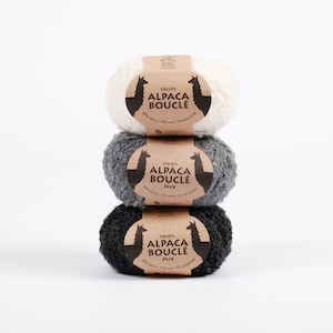 Alpaca Boucle Wolle lockige Loop Wolle Garnstudio DROPS Design Boucle 80% Alpaca 15 Wolle Loop Strickwolle / Puppenhaar, Spielzeugherstellung 50g BOUCLE