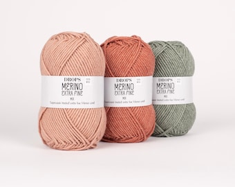 DK Merino yarn! Garnstudio DROPS design Merino Extra Fine - 100% extra fine merino DK knitting wool - 50 grams