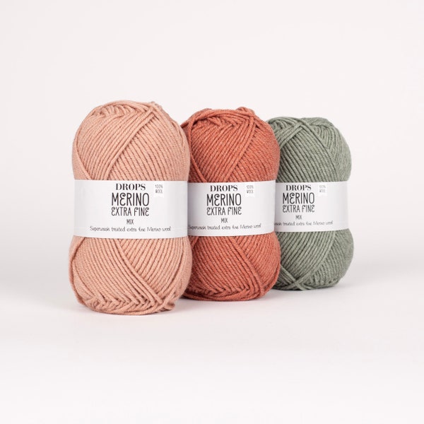 DK Merinogarn! Garnstudio DROPS Design Merino Extra Fine – 100 % extrafeine Merino-DK-Strickwolle – 50 Gramm