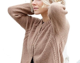 Alpaca Cardigan KNITTING KIT Spill the Beans - Everything you need to make this timeless jacket using Superfine Alpaca yarn - Knitter's Gift