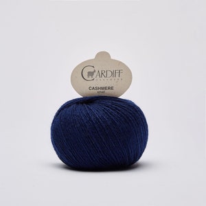 Cardiff Cashmere yarn SMALL Fingering / baby 100% Cashmere made in Italy ethical sustainable luxury lace crochet wool 25 grams 638 INDACO
