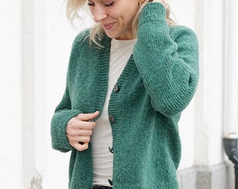 Everyday Cardigan KNITTING KIT No Nonsense - Everything you need to make this cosy sweater using Super soft baby alpaca blown yarn