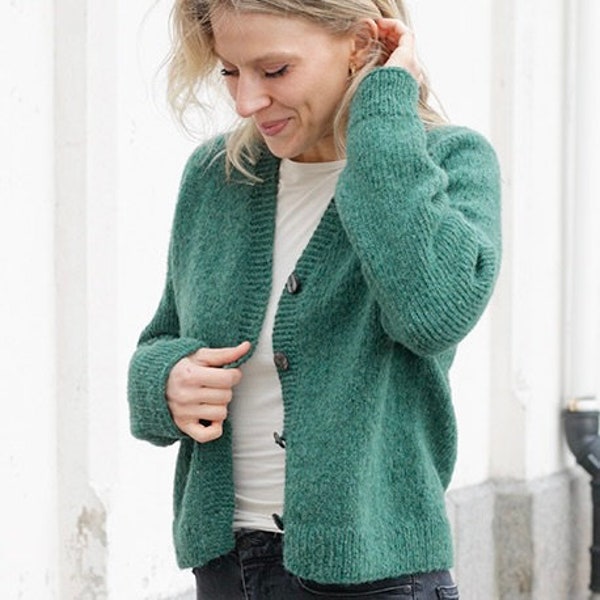 Everyday Cardigan KNITTING KIT No Nonsense - Everything you need to make this cosy sweater using Super soft baby alpaca blown yarn