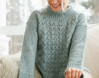 Lace Sweater KNITTING KIT Forest Embrace - Everything you need to make this cosy jumper using Super soft baby alpaca blown yarn!