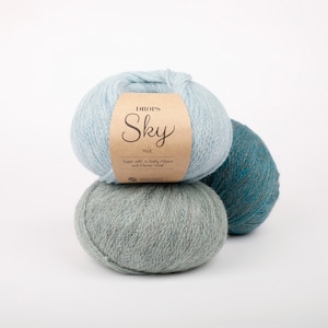 Baby Alpaka DK Garngarnstudio Drops Design SKY Baby Alpaka Extra feine Merino Light Weight Kettenkonstruktion Strickwolle SKY