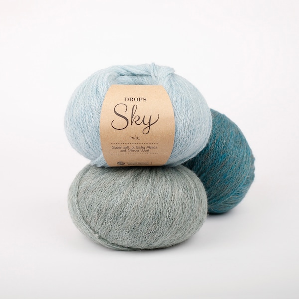 Baby Alpaka DK Garn Garnstudio Drops Design SKY Baby Alpaca Extra fine Merino Leichte Kettenkonstruktion Strickwolle