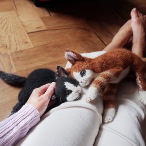 Kittens Knitting Kit (a Pair) - Claire Garland Dot Pebbles Knits Collaboration - Handmade Gift Knitted Kitty Cat