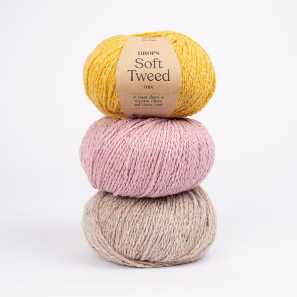 Neu! Weiches Tweedgarn! - Garnstudio DROPS Design DK Strickwolle - Extrafeine Merinowolle + Alpaka 50g