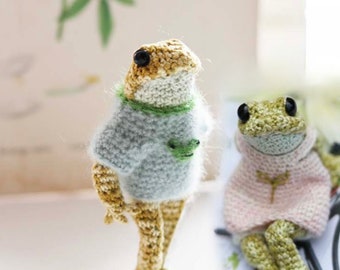 Little Toad Wardrobe CROCHET Pack - Official collaboration Dot Pebbles Knits - All the yarn of highest quality to make Frogs outfit DIY Kit