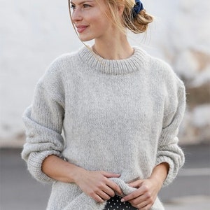 Simple Sweater KNITTING KIT Grey Pearl - Everything you need to make this cosy sweater using Super soft baby alpaca blown yarn!