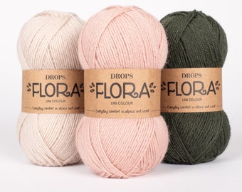 Alpaca 4PLY Wool - Sport Baby Fingering Knitting Yarn - Super Fine Alpaca Wool Blend 26 colours large stock - Garnstudio DROPS Design FLORA