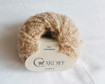 New! Cardiff Cashmere yarn - Curly - 100% cashmere made in Italy ethical sustainable boucle knitting crochet Aran Chunky wool 25 grams